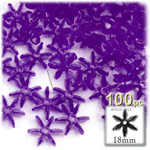 Plastic Beads, Starflake Transparent, 18mm, 100-pc, Dark Purple