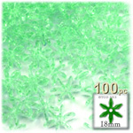 Plastic Beads, Starflake Transparent, 18mm, 100-pc, Sea Mist