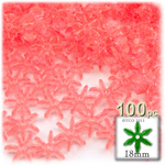 Plastic Beads, Starflake Transparent, 18mm, 100-pc, Salmon Orange