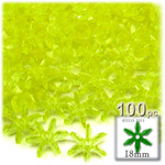 Plastic Faceted Beads, Starflake Transparent, 18mm, 100-pc, Yellow