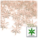 Plastic Beads, Starflake Transparent, 25mm, 100-pc, Champagne