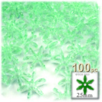 Plastic Beads, Starflake Transparent, 25mm, 100-pc, Sea Mist