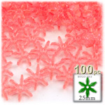 Plastic Beads, Starflake Transparent, 25mm, 100-pc, Salmon Orange