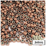 Plastic Beads, Pony Metallic, 6x9mm, 100-pc, Copper Plastic Beads, Pony Metallic, 6x9mm, 100-pc, Copper