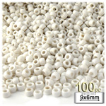 Plastic Beads, Pony Opaque, 6x9mm, 100-pc, IvoryPlastic Beads, Pony Opaque, 6x9mm, 100-pc, Ivory