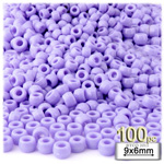 Plastic Beads, Pony Opaque, 6x9mm, 100-pc, Lavender Purple