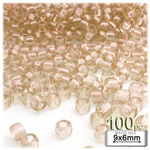 Plastic Beads, Pony Transparent, 6x9mm, 100-pc, Champagne