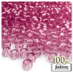 Plastic Beads, Pony Transparent, 6x9mm, 100-pc, Fuchsia Plastic Beads, Pony Transparent, 6x9mm, 100-pc, Fuchsia