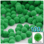 Pom Poms, solid Color, 0.5-inch (12mm), 100-pc, Light Green