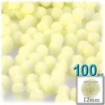 Pom Poms, solid Color, 0.5-inch (12mm), 100-pc, Light Yellow