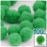 Pom Poms, solid Color, 1.0-inch (25mm), 100-pc, Light Green