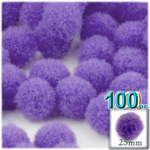 Pom Poms, solid Color, 1.0-inch (25mm), 100-pc, Light Purple