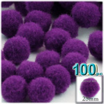 Acrylic Pom Poms, solid Color, 1.0-inch (25mm), 100-pc, Purple