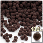Pom Poms, solid Color, 1.0-inch (7mm), 100-pc, Coffee Brown Pom Poms, solid Color, 1.0-inch (7mm), 100-pc, Coffee Brown