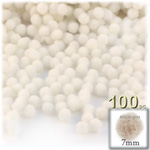 Acrylic Pom Poms, solid Color, 1.0-inch (7mm), 100-pc, Cream