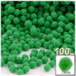 Pom Poms, solid Color, 1.0-inch (7mm), 100-pc, Light Green