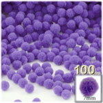 Pom Poms, solid Color, 1.0-inch (7mm), 100-pc, Light Purple