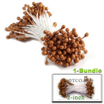 Pearl Stamen, Pistil Double End, 3mm, 1-Bundle, Brown Pearl Stamen, Pistil Double End, 3mm, 1-Bundle, Brown