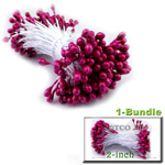 Pearl Stamen, Pistil Double End, 3mm, 1-Bundle, Fuchsia
