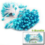 Pearl Stamen, Pistil Double End, 3mm, 1-Bundle, Light Blue Pearl Stamen, Pistil Double End, 3mm, 1-Bundle, Light Blue