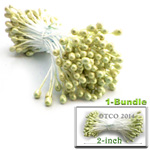 Pearl Stamen, Pistil Double End, 3mm, 1-Bundle, Light Gold Pearl Stamen, Pistil Double End, 3mm, 1-Bundle, Light Gold