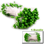 Pearl Stamen, Pistil Double End, 3mm, 1-Bundle, Forest Green Pearl Stamen, Pistil Double End, 3mm, 1-Bundle, Forest Green
