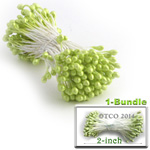 Pearl Stamen, Pistil Double End, 3mm, 1-Bundle, Lemon Lime Green
