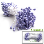 Pearl Stamen, Pistil Double End, 3mm, 1-Bundle, Lavender Purple
