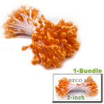 Pearl Stamen, Pistil Double End, 3mm, 1-Bundle, Orange
