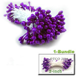 Pearl Stamen, Pistil Double End, 3mm, 1-Bundle, Purple
