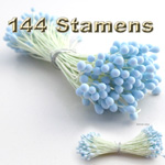 Floral Stamen, Vintage Solid, 144-pc, Hot Pink, Matt Baby Blue
