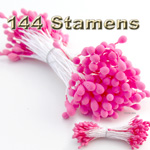 Floral Stamen, Vintage Solid, 144-pc, Hot Pink, Matt Hot Pink
