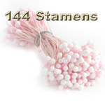 Floral Stamen, Vintage two-tone top, 144-pc, Pink, White
