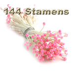 Stamen, Vintage two-tone top, 144-pc, White Stem, White Pink tip
